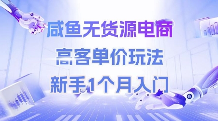 咸鱼无货源电商，高客单价玩法，新手1个月入门-奇奇网创