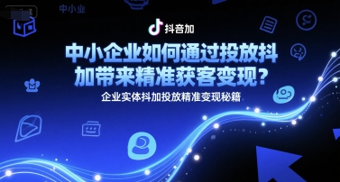 中小企业如何通过投放抖加带来精准获客变现？企业实体抖加投放精准变现秘籍-奇奇网创