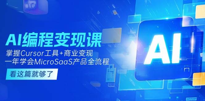 AI编程变现课：掌握Cursor工具+商业变现，一年学会MicroSaaS产品全流程-奇奇网创