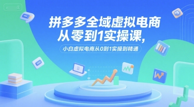 拼多多全域虚拟电商从零到1实操课，小白虚拟电商从0到1实操到精通-奇奇网创