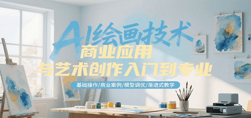 AI绘画技术商业应用与艺术创作入门到专业，基础操作/商业案例/模型调优/渐进式教学-奇奇网创