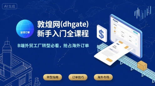 敦煌网(dhgate)新手入门全课程，B端外贸工厂转型必看，抢占海外订单-奇奇网创