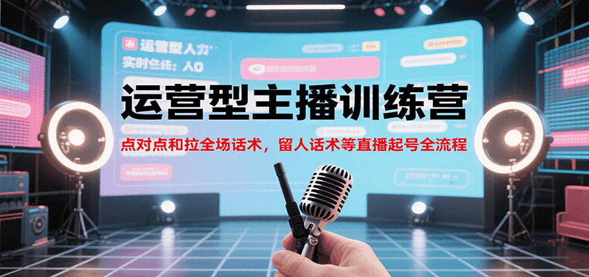运营型主播训练营，点对点和拉全场话术，留人话术等直播起号全流程(更新7月)-奇奇网创