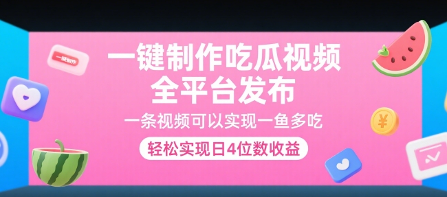 一键制作吃瓜视频，全平台发布，一条视频可以实现一鱼多吃，轻松实现日4位数收益【揭秘】-奇奇网创