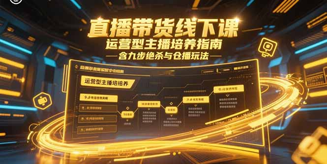 直播带货线下课，运营型主播培养指南，含九步绝杀与仓播玩法-奇奇网创
