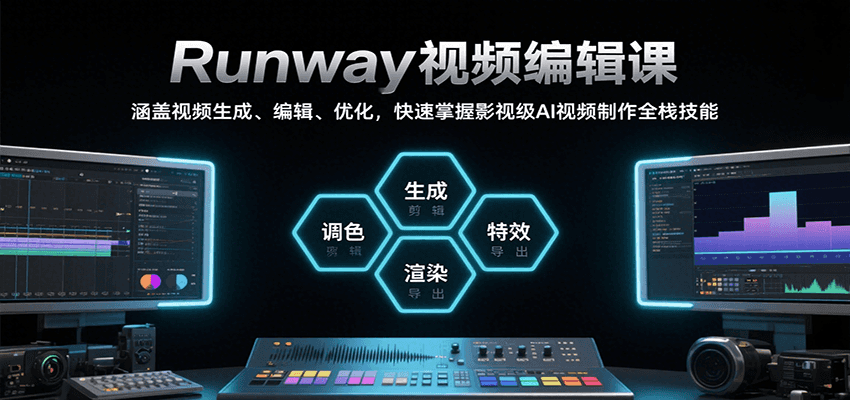 Runway视频编辑课，涵盖视频生成、编辑、优化，快速掌握影视级AI视频制作全栈技能-奇奇网创