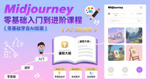 midjourney零基础入门到进阶课程，零基础学会AI绘画-奇奇网创