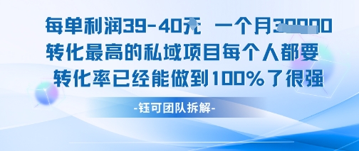 每单利润40一个月7k+转化最高的私域项目，每个人都要的产品转化率已经能做到100%-奇奇网创