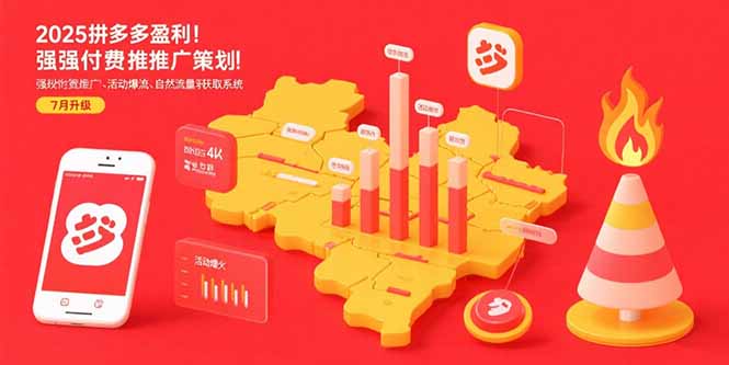 2025拼多多盈利地图：强付费推广策略/活动爆流/自然流量获取系统(7月更新-奇奇网创