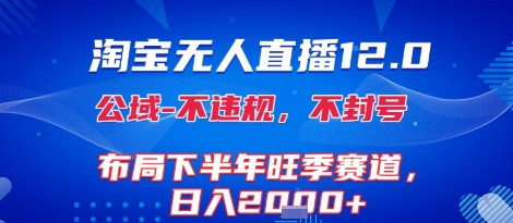 淘宝无人直播12.0，不封号，不违规，布局下半年旺季赛道，日入1k+(独家技术)【揭秘】-奇奇网创