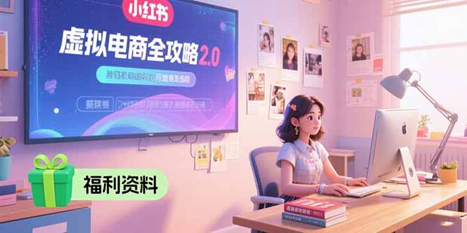 虚拟电商全攻略2.0，开店选品实操流程，账号定位、货源发布、笔记发布技巧-奇奇网创