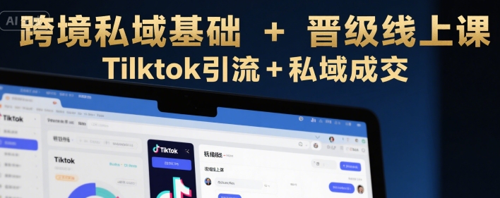 跨境私域基础+晋级线上课，Tilktok引流+私域成交-奇奇网创