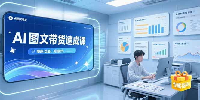 AI图文带货速成课，养号引流秘籍，爆款选品策略，美图制作全流程-奇奇网创
