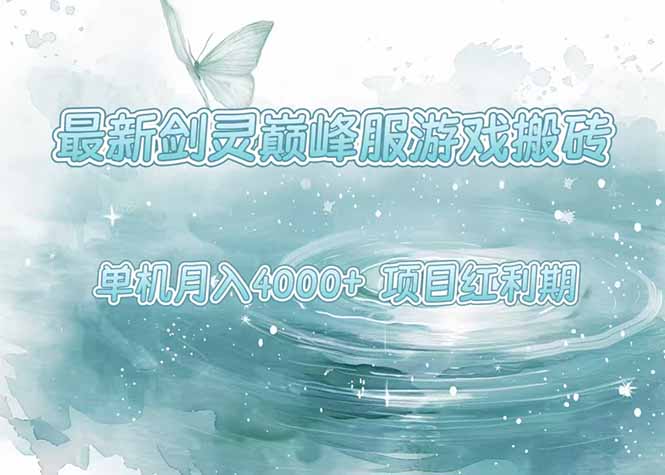 最新剑灵巅峰服游戏搬砖，项目红利期，单机稳定4000+操作简单好上手-奇奇网创