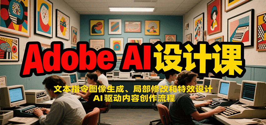 Adobe AI设计课：文本指令图像生成、局部修改和特效设计，AI驱动内容创作流程-奇奇网创