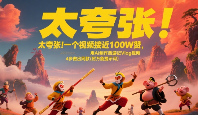 太夸张！一个视频接近100W赞，用AI制作西游记Vlog视频，全流程拆解来了(附万能提示词)-奇奇网创
