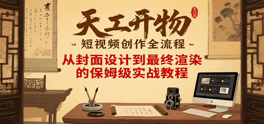 天工开物短视频创作全流程，从封面设计到最终渲染的保姆级实战教程-奇奇网创
