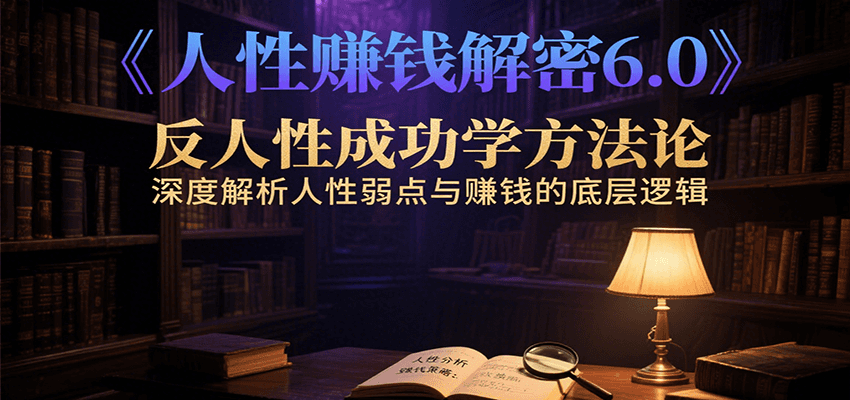 人性赚钱解密6.0，反人性成功学方法论，深度解析人性弱点与赚钱的底层逻辑-奇奇网创