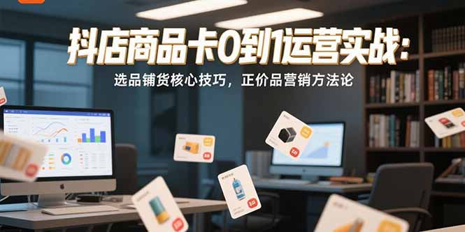 抖店商品卡0到1运营实战：选品铺货核心技巧，正价品营销方法论-奇奇网创