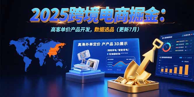 2025跨境电商掘金：蓝海市场定位，高客单价产品开发，数据选品(更新7月-奇奇网创
