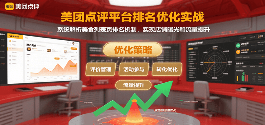 美团点评平台排名优化实战，系统解析美食列表页排名机制，实现店铺曝光和流量提升-奇奇网创