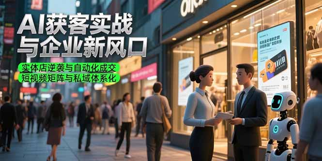AI获客实战与企业新风口，实体店逆袭与自动化成交 短视频矩阵与私域体系化-奇奇网创