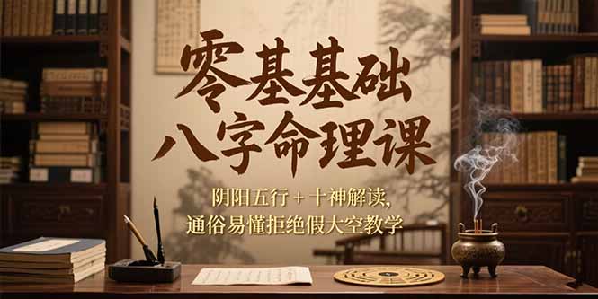 零基础八字命理课，阴阳五行+十神解读，通俗易懂拒绝假大空教学-奇奇网创