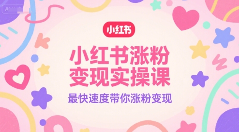 小红书涨粉变现实操课，最快速度带你涨粉变现-奇奇网创
