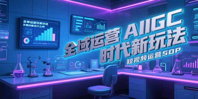 全域运营AIGC时代新玩法，文案封面设计公式，短视频运营SOP-奇奇网创