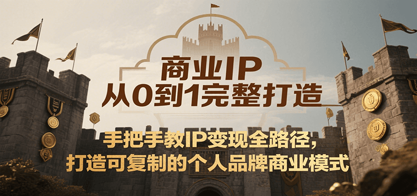 商业IP从0到1完整打造，手把手教IP变现全路径，打造可复制的个人品牌商业模式-奇奇网创