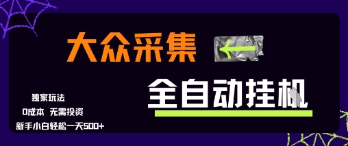 大众采集全自动玩法，新手小白轻松一天5张+，操作简单零成本【揭秘】-奇奇网创