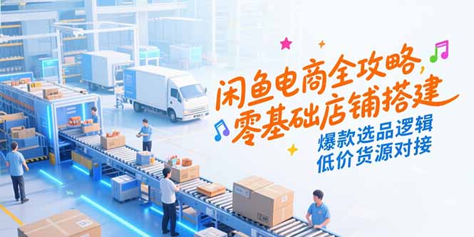闲鱼电商全攻略，零基础店铺搭建，爆款选品逻辑，低价货源对接-奇奇网创