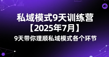 私域模式9天训练营【2025年7月】​9天带你理顺私域模式各个环节-奇奇网创