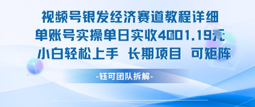 视频号银发经济赛道单账号实操单日实收1k+，小白轻松上手长期项目-奇奇网创