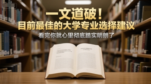 付费文章：一文道破！目前最佳的大学专业选择建议，看完你就心里彻底踏实明朗了-奇奇网创