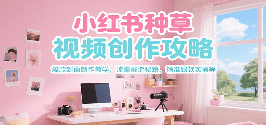 小红书种草视频创作攻略，爆款封面制作教学 ，流量截流秘籍 ，精准跟款实操等-奇奇网创