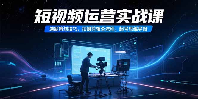 短视频运营实战课，选题策划技巧，拍摄剪辑全流程，起号思维导图-奇奇网创