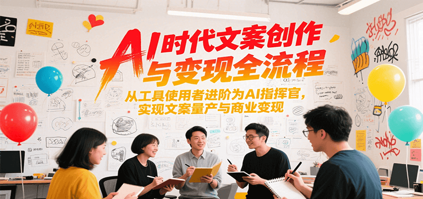 AI时代文案创作与变现全流程，从工具使用者进阶为AI指挥官，实现文案量产与商业变现-奇奇网创