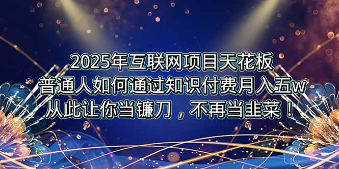 2025年互联网项目天花板，普通人如何通过卖项目实现逆风翻盘，月入5W＋！-奇奇网创