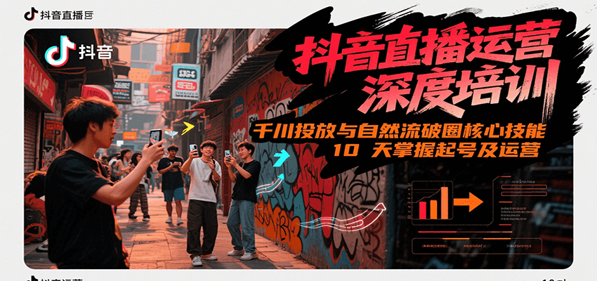 抖音直播运营深度培训，千川投放与自然流核心技能，10天掌握起号及运营(6-7月新课)-奇奇网创