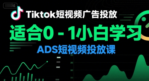 Tiktok短视频广告投放，适合0-1小白学习ADS短视频投放课-奇奇网创