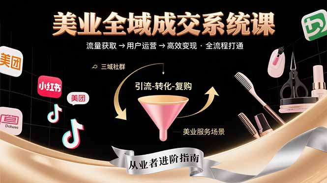 美业全域成交系统课程：帮助美业从业者打通从流量获取到高效变现全流程-奇奇网创