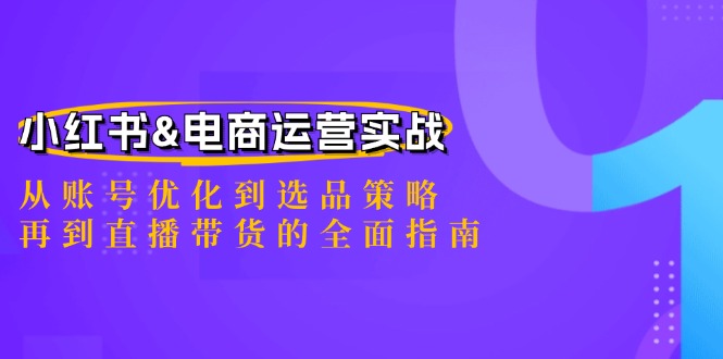 小红书&电商运营实战：从账号优化到选品策略，再到直播带货的全面指南-奇奇网创