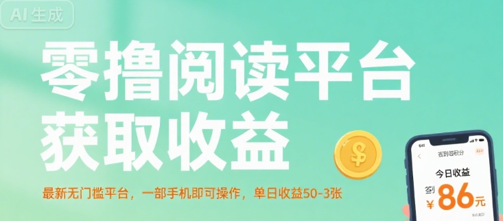 零撸阅读平台获取收益，最新无门槛平台，一部手机即可操作，单日收益50-3张【揭秘】-奇奇网创