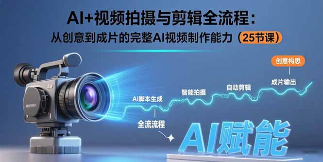 AI+视频拍摄与剪辑全流程：从创意到成片的完整AI视频制作能力(25节课-奇奇网创