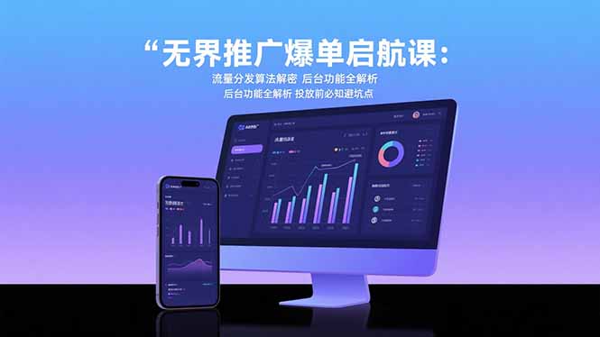 无界推广爆单启航课：流量分发算法解密 后台功能全解析 投放前必知避坑点-奇奇网创