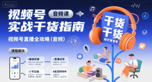 视频号实战干货指南,视频号直播全攻略(音频)-奇奇网创
