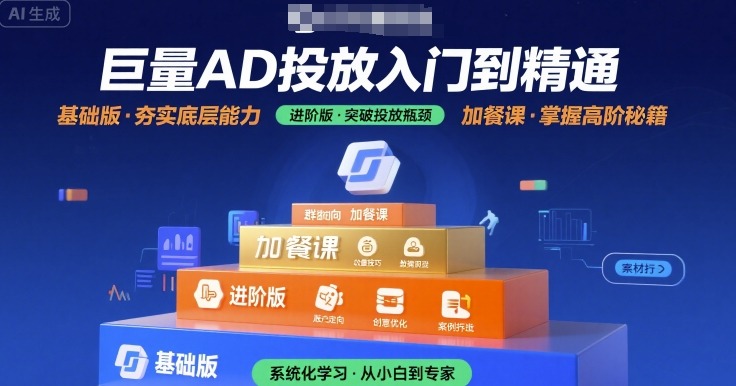 巨量AD投放入门到精通，基础版+进阶版+加餐课-奇奇网创