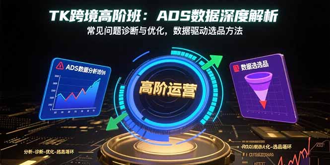 TK跨境高阶班：ADS数据深度解析，常见问题诊断与优化，数据驱动选品方法-奇奇网创