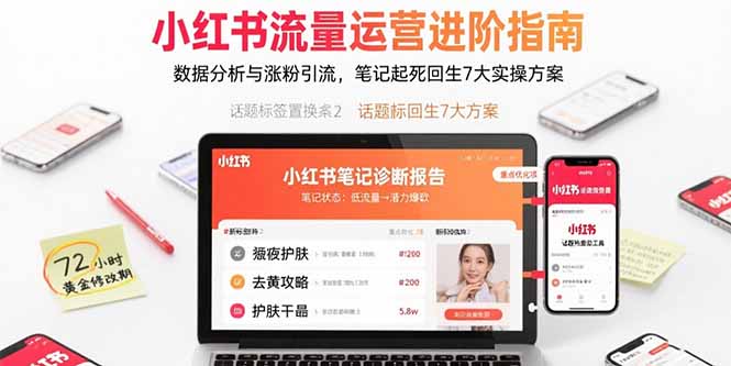 小红书流量运营进阶指南，数据分析与涨粉引流，笔记起死回生7大实操方案-奇奇网创